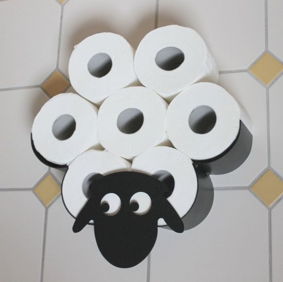DanDiBo Toilettenpapierhalter Wandmontage Schwarz Metall Schaf WC Ersatzrollenhalter Papierhalter Rollenhalter