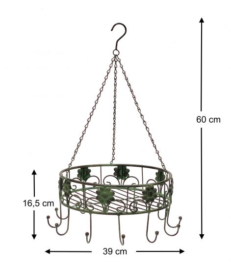 DanDiBo Topfhänger 96006 Pfannenhänger D-39 cm Deckenregal Hängeregal Hänger Wurstkrone
