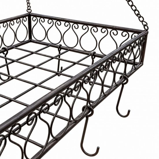 DanDiBo Topfhänger Deckenregal Hängekorb Braun Cocina 65 cm Hängeregal Wurstkrone Korb Küche Regal Küchenkrone