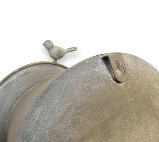DanDiBo bird house to hang up metal decorative pot bucket weatherproof 481997 nesting box feeding station for birds shabby metal bucket tub balcony