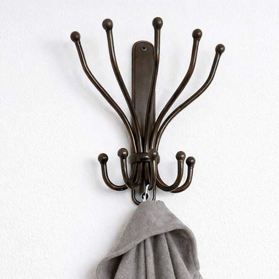 DanDiBo Wandgaderobe Halbrund Wand Metall Schwarz Steve 25 cm Gaderobe Kleiderhaken Gaderobenhaken Hakenleiste Flugaderobe Haken