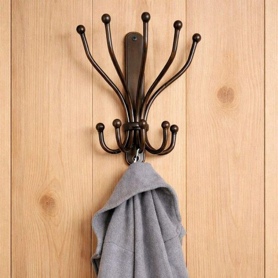 DanDiBo Wandgaderobe Halbrund Wand Metall Schwarz Steve 25 cm Gaderobe Kleiderhaken Gaderobenhaken Hakenleiste Flugaderobe Haken