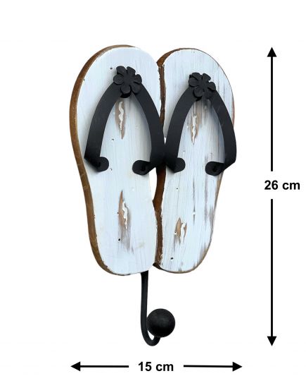 Wandgarderobe Sandalen Holz Metall Weiß Handtuchhalter MR82 Garderobenhaken Garderobe Wand Handtuchhaken Vintage Einzeln