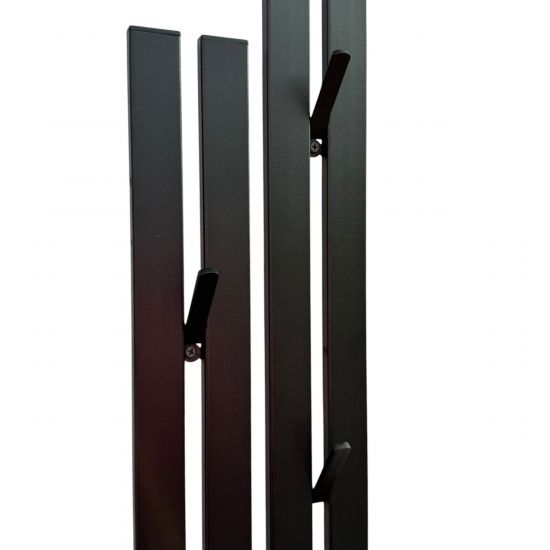 DanDiBo Wandgarderobe Schwarz Metall 2er Set Modern 96779 Garderobe Wand mit Haken Garderobenleiste Hakenleiste Garderobenhaken