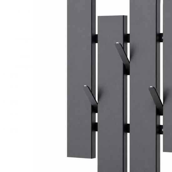 DanDiBo Modern Black Metal Wall Coat Rack 96713 Wall-Mounted Coat Rack with Hooks Hook Rail Coat Hooks