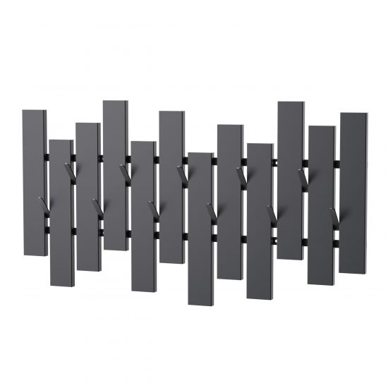 DanDiBo Modern Black Metal Wall Coat Rack 96713 Wall-Mounted Coat Rack with Hooks Hook Rail Coat Hooks