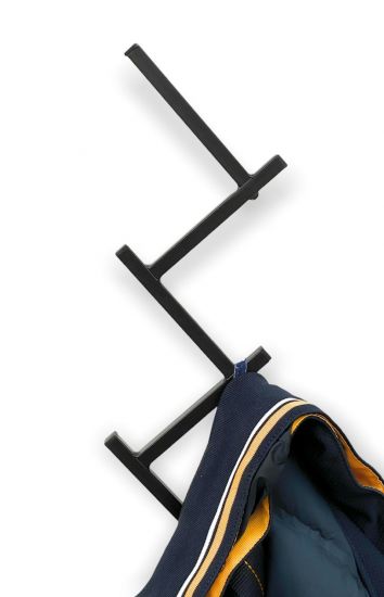 DanDiBo Wandgarderobe mit 10 Haken Garderobenhaken 96281 Garderobe Schwarz 80 cm Kleiderhaken Wandregal Haken