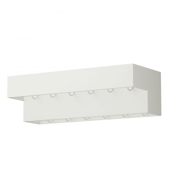 DanDiBo Wandgarderobe mit Ablage 60 cm Metall 96742 Weiß Garderobenleiste Hängegarderobe Garderobenhaken Kleiderhaken Garderobe Wand Hängend Modern