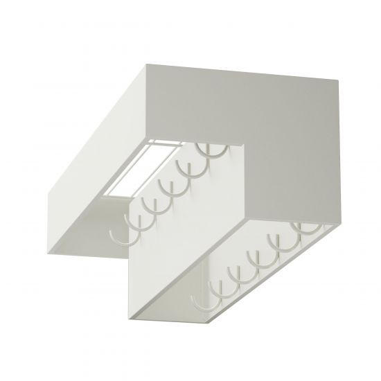 DanDiBo Wandgarderobe mit Ablage 60 cm Metall 96742 Weiß Garderobenleiste Hängegarderobe Garderobenhaken Kleiderhaken Garderobe Wand Hängend Modern