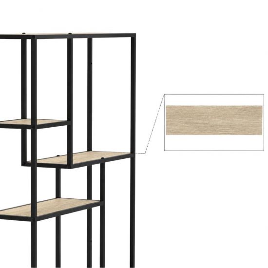 Preview: DanDiBo Wandregal Schwarz Metall 90x75x20 cm 96702 Regal Wand Hängeregal Küchenregal Wohnzimmerregal Wandmontage Modern