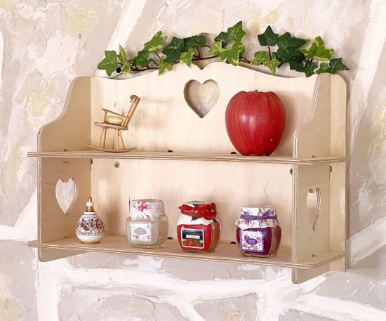 DanDiBo Wandregal aus Holz hell Hängeregal 96155 Wandorganizer mit Ablagefach 40 cm Aufbewahrungsregal hängend