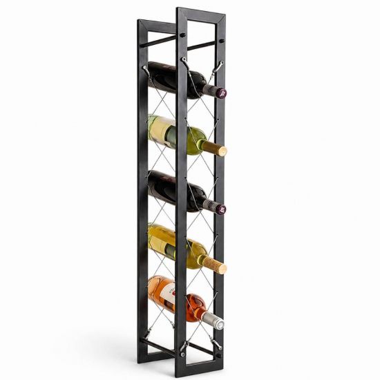 DanDiBo Wine Rack Bottle Rack Freestanding Pit 100 cm Black Metal Wine Stand Wine Bottle Holder Slim Wine Rack Bottle Holder