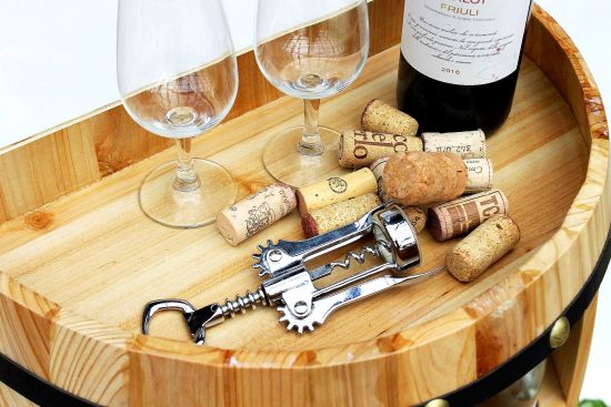 DanDiBo wine rack wooden wine barrel natural wood semicircular 83 cm 9001 bar bottle rack bottle rack XL barrel wooden barrel natural wine cabinet