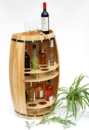 DanDiBo wine rack wooden wine barrel natural wood semicircular 83 cm 9001 bar bottle rack bottle rack XL barrel wooden barrel natural wine cabinet