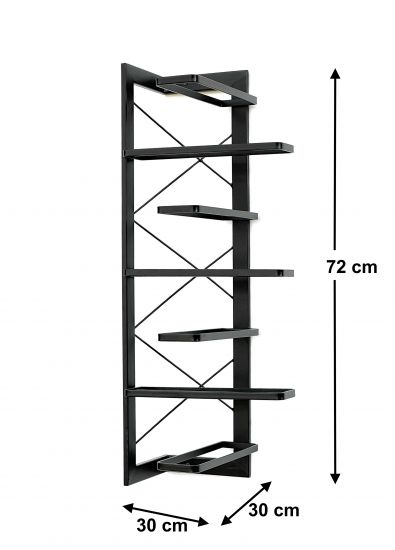 DanDiBo wine rack metal black corner wall 70 cm corner shelf bottle rack 96292 bottle holder wall mounting modern wall holder wall shelf for 7 bottles