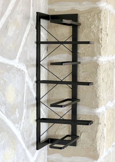 DanDiBo wine rack metal black corner wall 70 cm corner shelf bottle rack 96292 bottle holder wall mounting modern wall holder wall shelf for 7 bottles