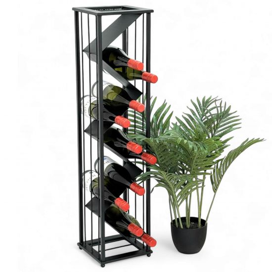DanDiBo Wine Rack Metal Black Standing 96693 Bottle Rack Wine Stand Bottle Holder Slim Modern