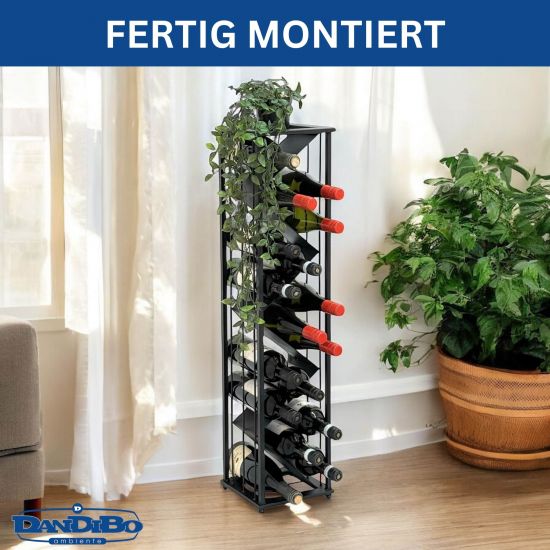 DanDiBo Wine Rack Metal Black Standing 96693 Bottle Rack Wine Stand Bottle Holder Slim Modern