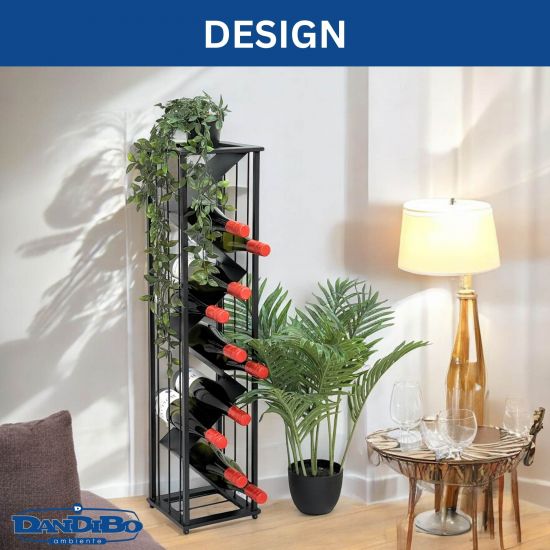 DanDiBo Wine Rack Metal Black Standing 96693 Bottle Rack Wine Stand Bottle Holder Slim Modern