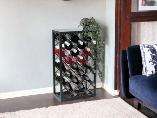 DanDiBo Wine rack Metal Black Standing 96434 Bottle rack 68 cm Wine holder Bottle holder Modern for 20 bottles