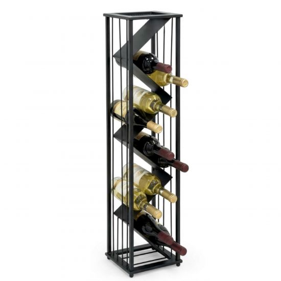 DanDiBo Weinregal Metall Schwarz Stehend 96693 Flaschenregal Weinständer Flaschenhalter Schmal Modern