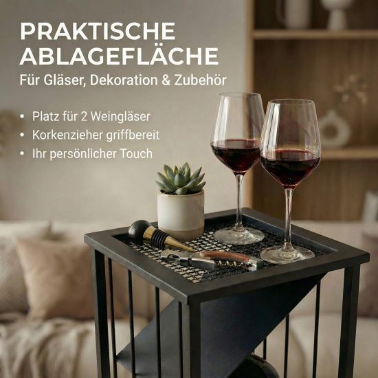 Preview: DanDiBo Weinregal Metall Schwarz Stehend 96693 Flaschenregal Weinständer Flaschenhalter Schmal Modern