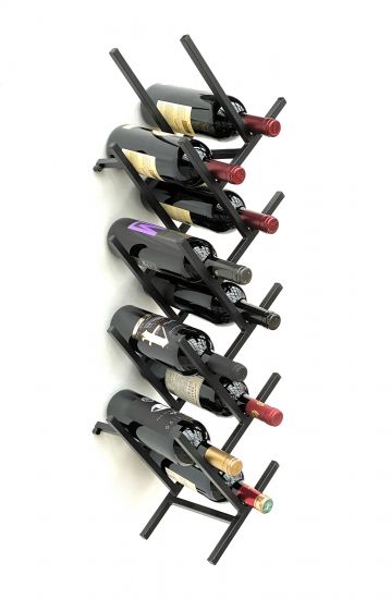 DanDiBo Weinregal Metall Schwarz Wand erweiterbar für 9 Flaschen Acord Flaschenregal 96277 Flaschenständer Weinflaschenhalter Flaschenhalter