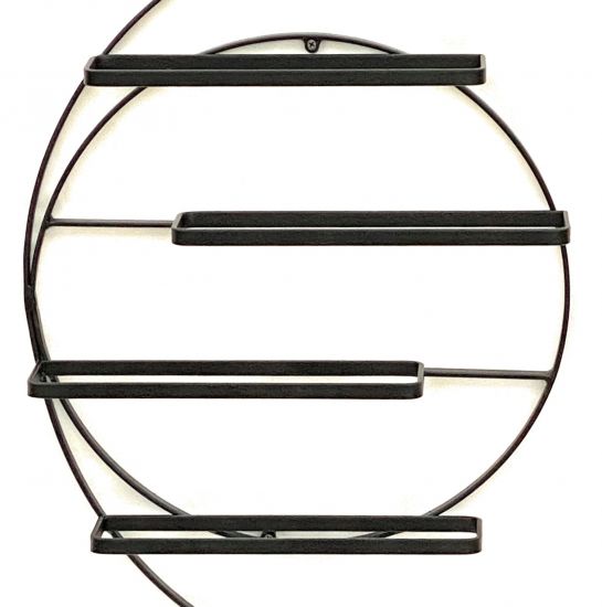 DanDiBo Weinregal Metall Wand 55 cm Schwarz Largo Rund Flaschenregal 96213 Flaschenhalter Wandmontage Modern Wandhalter Wandregal für 4 Flaschen