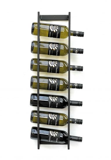 DanDiBo Weinregal Metall Wand 75 cm Schwarz Flaschenregal Kantate Flaschenhalter Wandmontage Modern Wandhalter Wandregal für 7 Flaschen