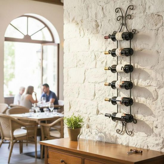 DanDiBo Wine Rack Wall Metal Bottle Rack Narrow Shelf 6 Bottles 568 Wine Rack Wine Bottle Rack Bar Wine Shelf Beverage Rack Bottle Holder