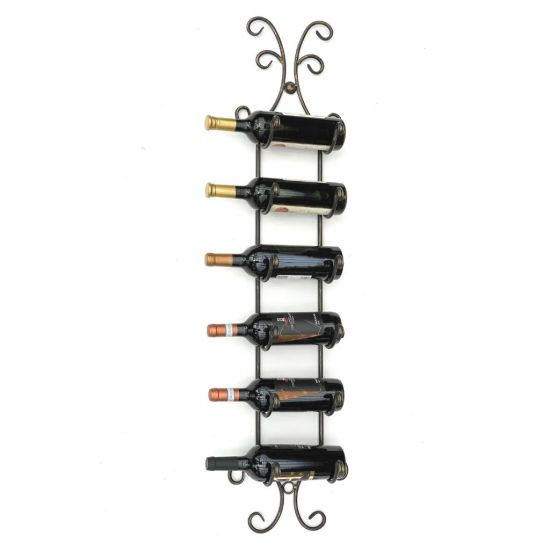 DanDiBo Wine Rack Wall Metal Bottle Rack Narrow Shelf 6 Bottles 568 Wine Rack Wine Bottle Rack Bar Wine Shelf Beverage Rack Bottle Holder