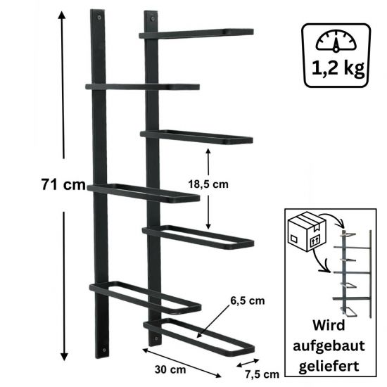 Preview: DanDiBo Weinregal Wand Hängend Metall Flaschenregal 2.Teilig Eckregal 96326 Schwarz Weinflaschenhalter Weinhalter Bar Regal Wandregal Wine rack