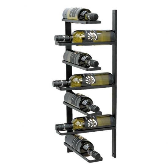 DanDiBo Wall Wine Rack Hanging Metal Bottle Rack 2-Piece Corner Shelf 96326 Black Wine Bottle Holder Bar Shelf Wall Rack Wine Rack