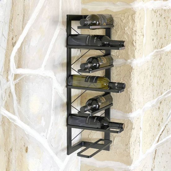 DanDiBo Weinregal Wand Hängend Metall Flaschenregal Eckregal 96292 Schwarz Weinflaschenhalter Weinhalter Bar Regal Wandregal wine rack