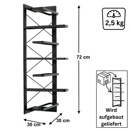 Preview: DanDiBo Weinregal Wand Hängend Metall Flaschenregal Eckregal 96292 Schwarz Weinflaschenhalter Weinhalter Bar Regal Wandregal wine rack