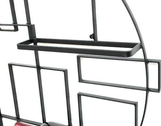 Preview: DanDiBo Weinregal Wand Hängend Metall Schwarz Weinflaschenhalter Bar Regal Weinhalter Pi4 Design Flaschenregal Wine Rack Weinständer