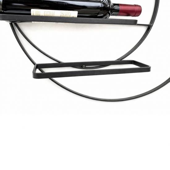 DanDiBo Weinregal Wand Metall 55 cm Schwarz Largo Rund Hängend Flaschenregal 96213 Flaschenhalter Wandmontage Wine Rack Weinständer