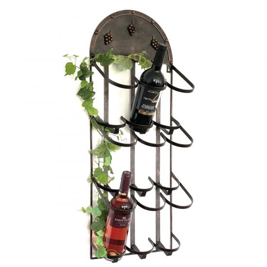 DanDiBo Wall Mounted Metal Wine Rack Bronze 96192 Hanging Bottle Rack Wine Holder Wine Bottle Storage