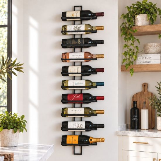 DanDiBo Weinregal Wand Metall Flaschenregal Schmal Hängend Regal 10 Flaschen Dies Wine Rack Weinflaschenregal Bar Wein Regal Getränkeregal Flaschen