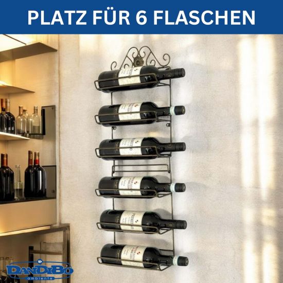 DanDiBo Weinregal Wand Metall Schwarz 240404 Flaschenregal Schmal Wandmontage Wine Rack Weinflaschenhalter Weinhalter Flaschenhalter