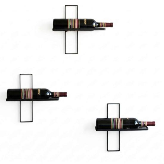 DanDiBo Weinregal Wand Metall Schwarz 3er Set D3 Flaschenregal Schmal Hängend Wine Rack Weinhalter Weinregale Klein Weinflaschenregal Weinflaschenhalter
