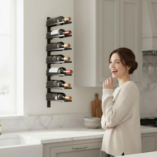 DanDiBo Weinregal Wand Metall Schwarz 93885  Flaschenregal Weinflaschenhalter Weinhalter Wine Rack