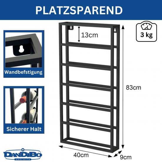 DanDiBo Wine Rack Wall Metal Black Design 96603 Bottle Rack Wine Bottle Holder Wine Holder Bottle Holder