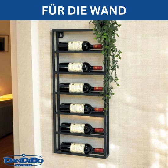 DanDiBo Wine Rack Wall Metal Black Design 96603 Bottle Rack Wine Bottle Holder Wine Holder Bottle Holder