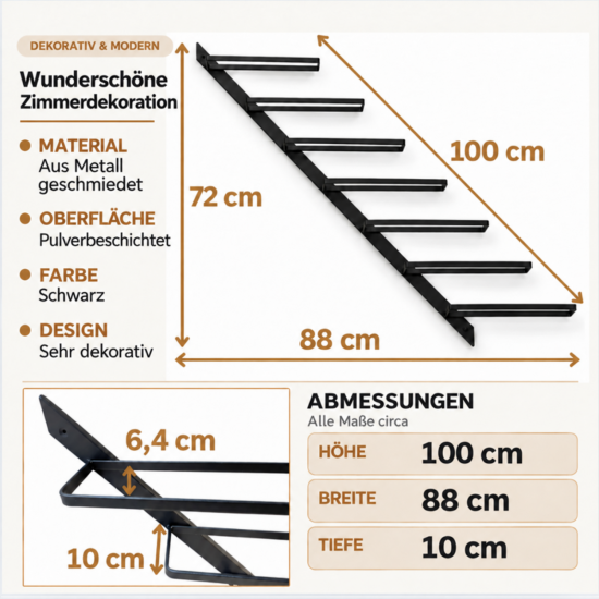 Preview: DanDiBo Weinregal Wand Metall Schwarz Flaschenregal Hängend Regal 7 Flaschen Diagon Rechts 100 cm  Wine Rack Weinflaschenregal Bar Wein Regal Getränkeregal Flaschen