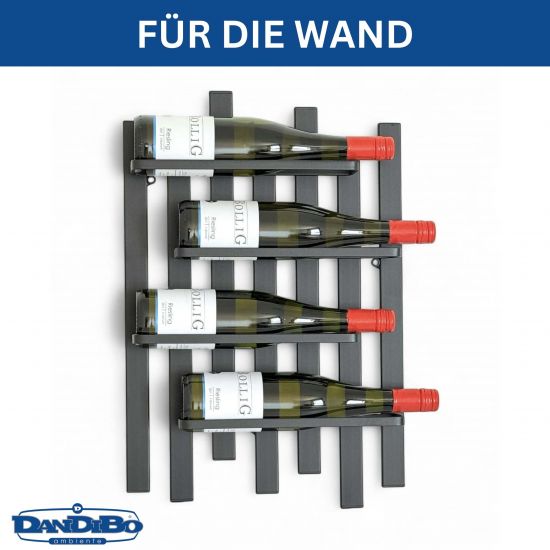 DanDiBo Weinregal Wand Metall Schwarz Modern 96691 Flaschenregal Schmal Wandmontage Wine Rack Weinflaschenhalter Weinhalter Flaschenhalter