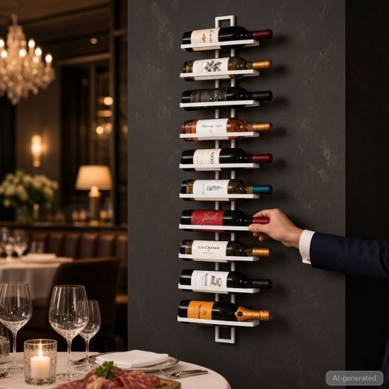 DanDiBo Weinregal Wand Metall Weiß Flaschenregal Schmal Hängend Regal 10 Flaschen Dies Wine Rack Weinflaschenregal Bar Wein Regal Getränkeregal Flaschen