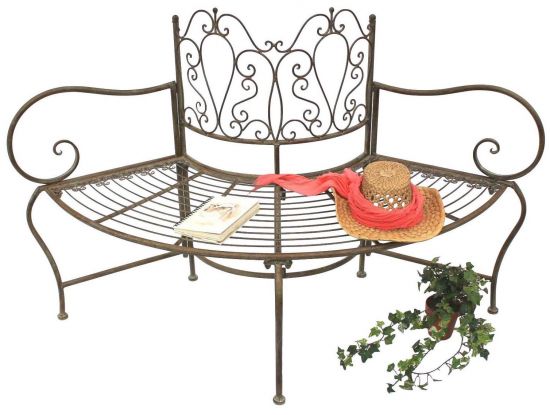 Bench JC112287 made from metal Garden bench Seat Tree bench 2-Seater 135cm round bench