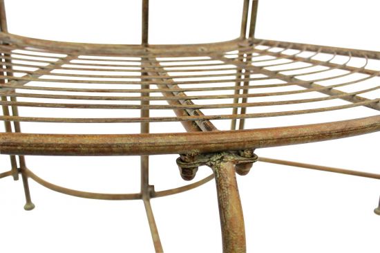 DanDiBo tree bench metal weatherproof brown 135 cm 3-seater semicircular JC112287 garden bench round bench