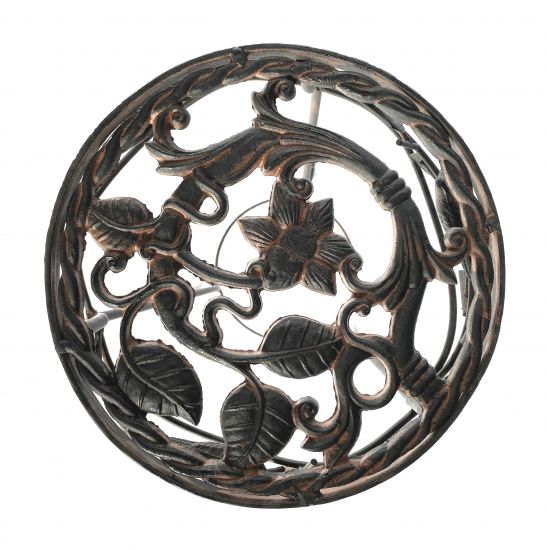 Blumenhocker Metall Schwarz Rund 2er Set 65 cm / 78 cm Blumenständer 18215 Blumensäule Antik Pflanzenständer Pflanzenhocker Vintage